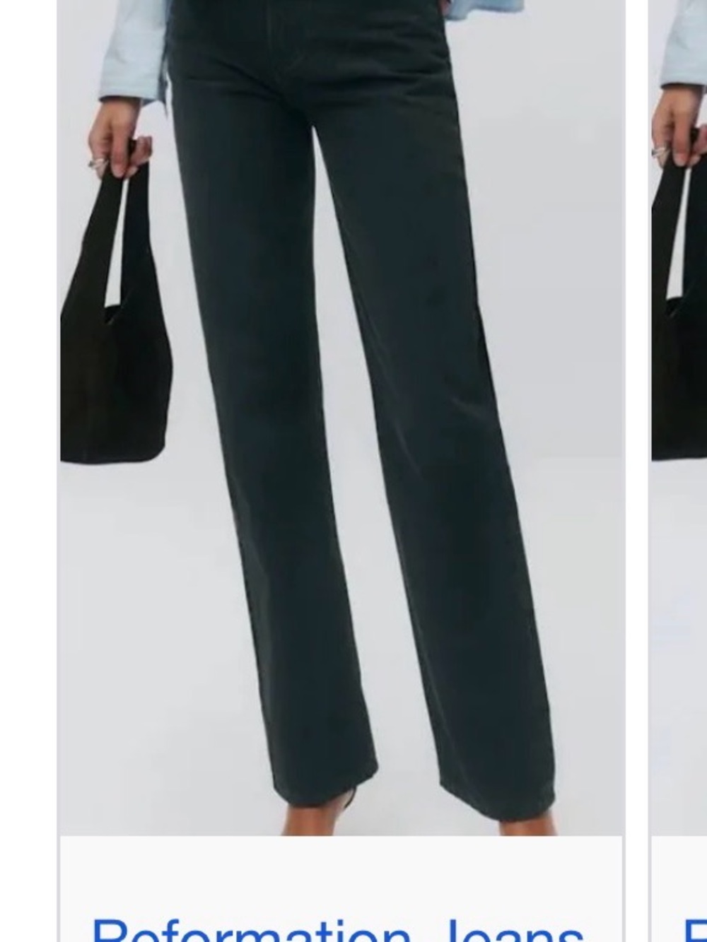 Reformation Straight-Leg Women's Pants in Dark Charcoal